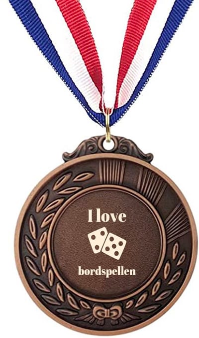 Akyol - i love bordspellen medaille bronskleuring - Schaken - beste speler - cadeau - kado - versiering - party en co - schaken - dammen - schaakmat