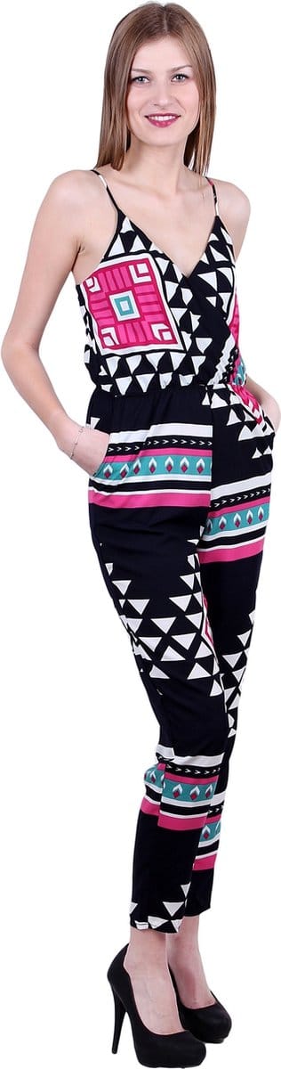 John Zack Zwarte jumpsuit met patronen