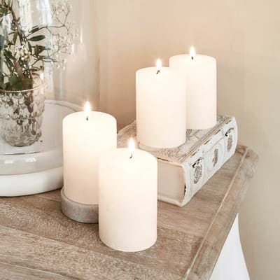 LOBERON Kaars set van 4 Virrans crème