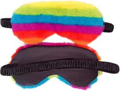 Pluizig oogmasker voor slapen en reizen - ademend - uniseks - kinderen volwassenen - regenboog