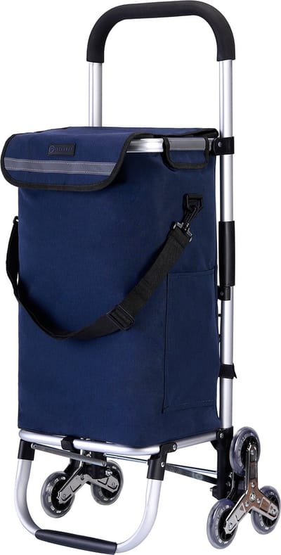 Packaway Boodschappentrolley met 6 wielen voor trappen - 40L - boodschappenwagen - steekwagen functie - BLAUW