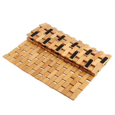 Dailygoods- Badmat Antislip - Bamboe Douchemat - Vloermat voor Badkamer - Sneldrogend - Waterbestendig - Afmetingen 81 x 41,5 cm