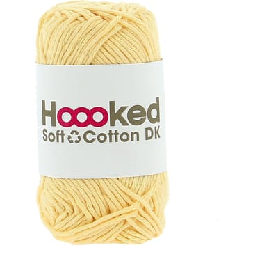 Hoooked Soft Cotton DK – Kleur Riga Yellow (zacht geel) - 100% gerecycled