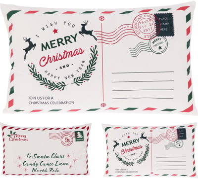 Home & Styling kussen kerst decoratie envelop 50x30cm multi.