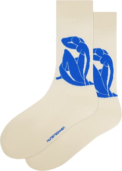 Kunst sokken - Blue Nude: Henri Matisse - Sokken Dames 36 40 - Biologisch Katoenen Sokken - funny socks happy - Vrolijke Sokken - Grappige Sokken - Sokken Cadeau