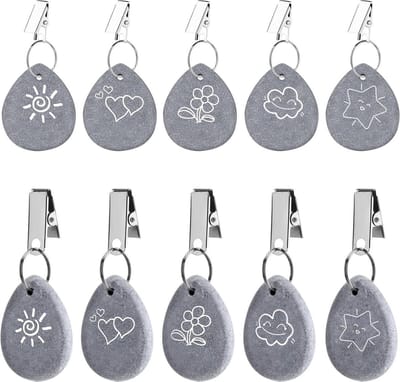 Tafelkleedgewichten van natuursteen - set van 10 - voor buiten - tafelkleedclips - marmer - picknicks - buiten - verjaardagsfeesten - bruiloftsfeesten