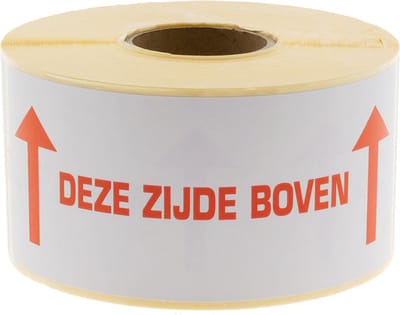 500x Etiket 'Deze zijde boven'