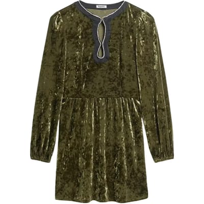 Korte fluwelen jurk met kralen voor dames Superdry