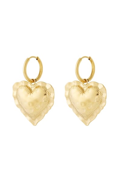 Hartjes oorbellen | Statement oorbellen | Oorhangers goud | Stainless steel