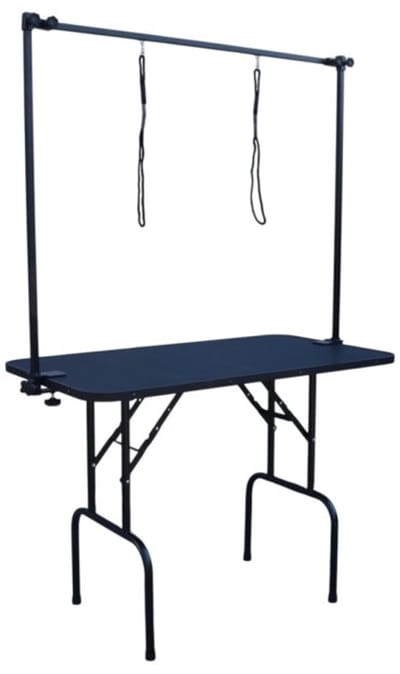 Trimtafel Met Dubbele Trimarm - Zwart - Extra Hoog - 110x60x80 cm - Met Trimlussen - Voor Hond en Puppy - Hondenverzorging - Inklapbaar - Tot 50kg
