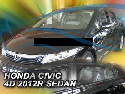 Honda Civic IX (model 4 drs Sedan) donkere zijwindschermen tbv 4 deurs model bouwjaar 2012-2016 set a 4 stuks tbv voor & achterportieren L+R