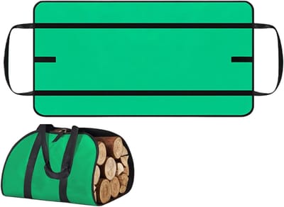 Brandhout Zakken - Houtopslagtas Drager - Vervoeren En Opslaan - Stevig En Duurzaam Ontwerp - 100x50x1cm - Groen
