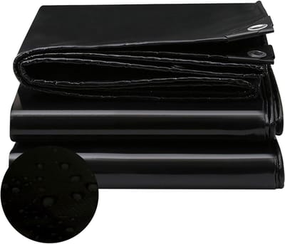 Afdekzeil Waterdicht - Dekzeil met Oogjes - Buiten Beschermen - Scheurvast Polyethyleen - 4 x 4 m - Zwart