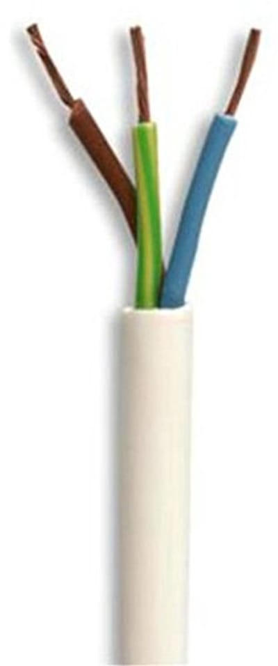 3-aderige ronde witte flexibele kabel 0,75 mm - Diverse lengtes beschikbaar