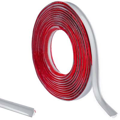 Zachte zelfklevende afdichtband voor keuken, badrand en toilet, flexibele decoratieve moldings, grijs (12 x 6 mm) / 2.5 m