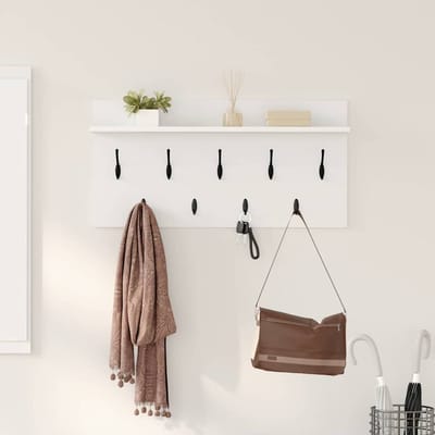 vidaXL - Wandgemonteerde - kapstok - Muurmontage - Wit - 80 - x - 40 - x - 12 - cm