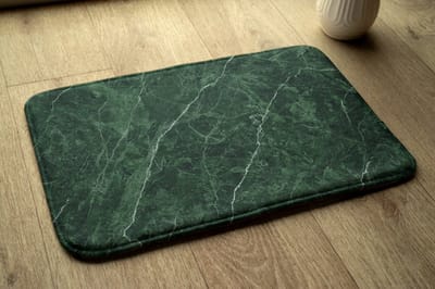 Coloray Badmat - Groente Anti Slip Mat Bad - Groen marmer Badkamer Tapijt - Toiletmat - Mat voor Badkamer - Badkamermatjes - Antislip - 75x45 cm