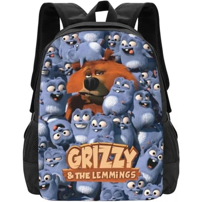 Grizzy N Lemmings Reizen Laptop Rugzak, Zakelijke College School Computer Tas Cadeau voor Mannen & Vrouwen
