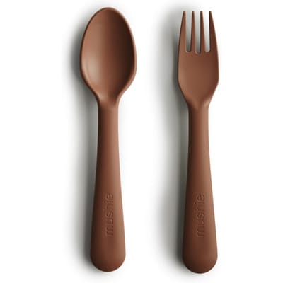 Mushie - Kinderservies Vork & Lepel - Bestek - Caramel