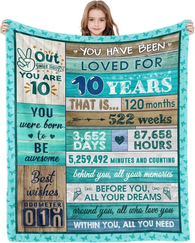 Verjaardagscadeau Deken voor 10 Jaar Oud Meisje - Decoraties en Ideeën voor een Onvergetelijke Verjaardag
