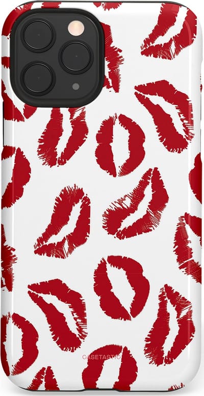 Casetastic Hoesje Geschikt voor Apple iPhone 11 Pro - Stijlvolle Beschermende Duo-layer Case - Liefdeskusjes Rood Zoenen