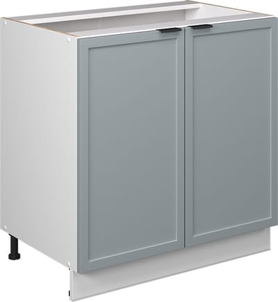 Vicco Keukenonderkast Fame-Line, Licht blauw-grijs/Wit, 80 cm marmer werkblad