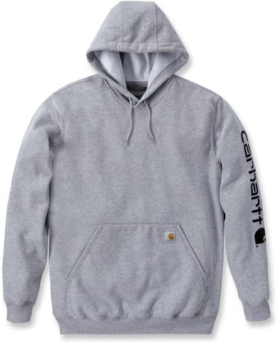 Carhartt Hoodie met logo op de mouw, heathergrijs/zwart