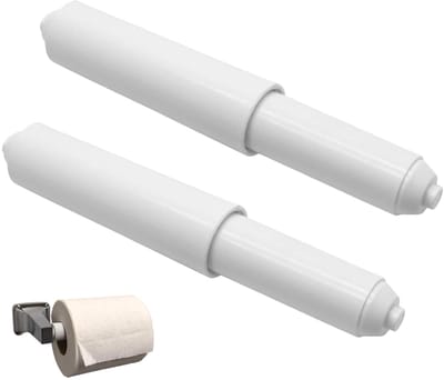 Toiletpapierhouders, 2 stuks, toiletpapierhouder, veerstang voor toiletpapier, gebruik in de badkamer, reserverol met veerspindel voor thuis, restaurant (wit)