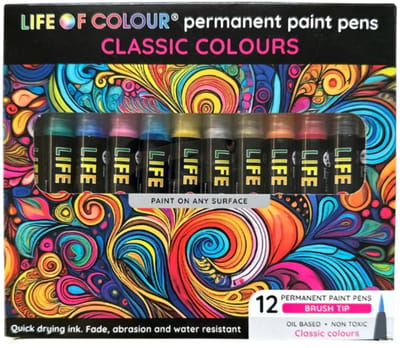 LOC Permanente Acrylmarkers 12 Klassieke Kleuren