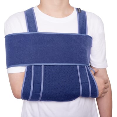 Écharpe de bras Velpeau Immobiliseur médical réglable pour main cassée, fracture du coude, entorse Support d'épaule confortable XL