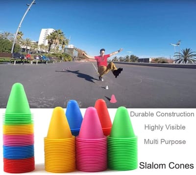 SnelShoppen - Slalom Cones 50 Stuks - Ideaal voor Roller Skates, Inline Skaten, Fiets Training, Kinderen, Sport en Spellen - Compact en Robuust - 7x8