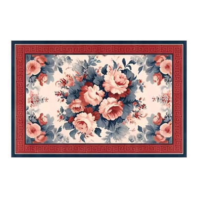 Bloementapijt in Chinese stijl voor woonkamer, huisdecoratie, vloerkleden voor sofa-gedeelte, antislip slaapkamertapijt, wasbare deurmat 40x60cm gray