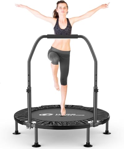 Fitness Trampoline - Mini Rebounder - Thuis Sporten - Opvouwbaar Compact - 40 Inch - Zwart