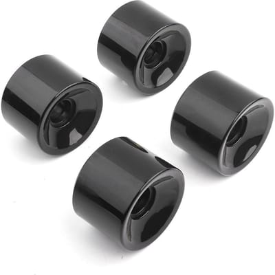 PUENTE Lot de 4 roues de skateboard en PU de qualité supérieure 70 x 51 mm (Noir)