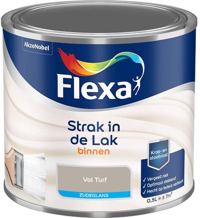 Flexa - Strak In De Lak Binnenlak Zijdeglans - Vol Turf - Mengverf - 500 Ml