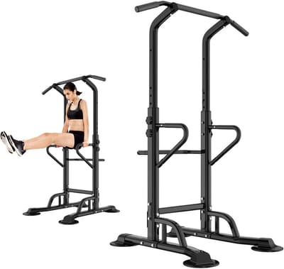 Krachtstation - Fitness Toren Pull Up - Thuis Krachttraining - In Hoogte Verstelbaar - 150 kg Draagvermogen - Zwart