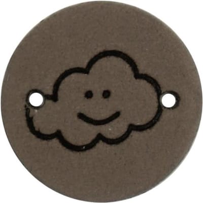 Durable Leren Label met Wolkopdruk – 2 cm – Set van 2 Stuks