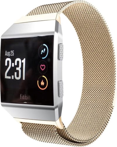 Shop4 - Fitbit Ionic Bandje - Metaal Vintage Goud