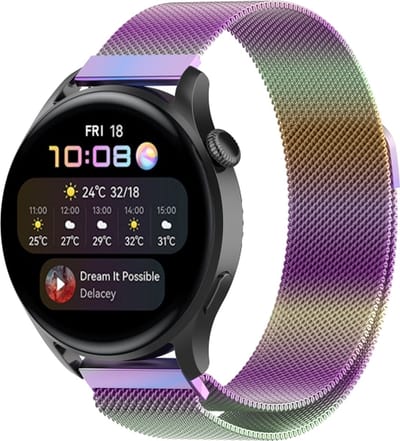 Milanees bandje - geschikt voor Huawei Watch GT Runner 2 / GT 2(e) 46 mm / GT 3 / 4 / 5 (Pro) 46 mm / Watch 3 (Pro) / Watch 4 (Pro) / GT 6 (PRO) 46mm - multicolor