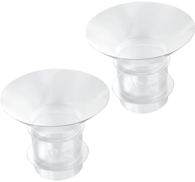 Verbeterd 17 mm flensinzetstuk, set van 2 17 mm borstkolflenzen, bruidinzetstukken, siliconen borstkolf flensinzetstuk, accessoires, compatibel met Medela Freestyle-drukpomp, Harmony, Maxi