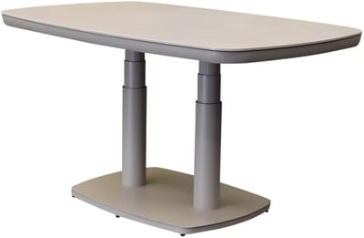 Monza lounge-dining tafel 135x85xH51-72 cm in hoogte verstelbaar aluminium latte