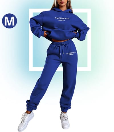 Livano Joggingpak Dames - Huispak - Trainingspak - Volwassenen - Capuchon - Jogging Pak - Joggingspak - Blauw - Maat M