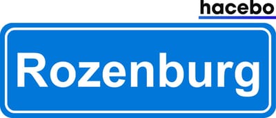 Hacebo - Plaatsnaam Sticker - 29x10 CM - Rozenburg sticker - Verkeersborden sticker - grappige cadeaus - Rozenburg