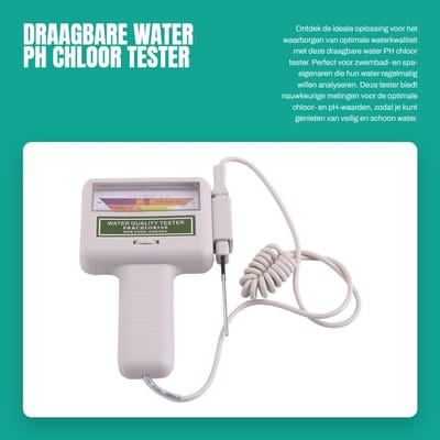 Dailygoods- Water Tester Draagbaar - Waterkwaliteit Tester - PH/Chloor Tester - Zwembad/Drinkwater - Kunststof/Metaal - 18 x 11,6 x 3,1 cm - Waterkwaliteitstester