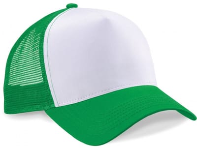 2x Truckers baseball caps groen/wit voor volwassenen - voordelige petjes/caps
