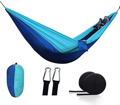 Hangmat 2 Persoon - Parachute Hangmat - Ontspannen in de natuur - Ultralicht en draagbaar - 2 Persoons - Geel