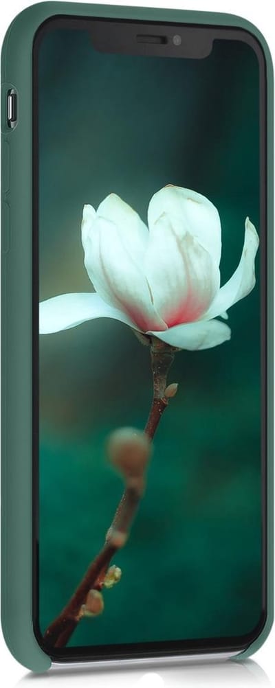 kwmobile telefoonhoesje geschikt voor Apple iPhone XS - Hoesje met siliconen coating - Smartphone case in dennengroen