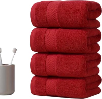 Livano Handdoeken Set - Hotelkwaliteit - Handdoek - Towel - Rood - 4 Stuks