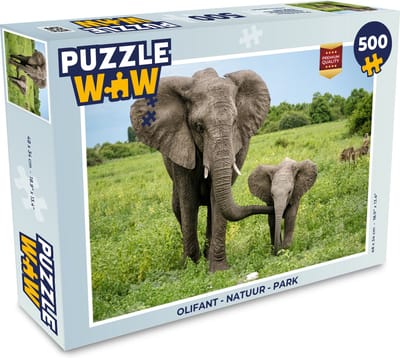 Puzzel Olifant - Natuur - Park - Legpuzzel - Puzzel 500 stukjes