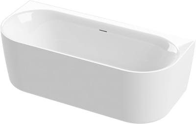 Ben Vana half vrijstaand bad 160x75cm glans wit incl. afvoer met overloop